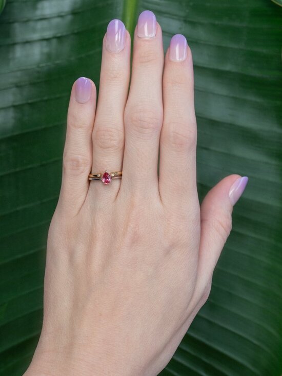 Natural Diamond Accented Stackable Band in Solid 14K Yellow Gold | Fine Jewelry - Picture 4 of 10